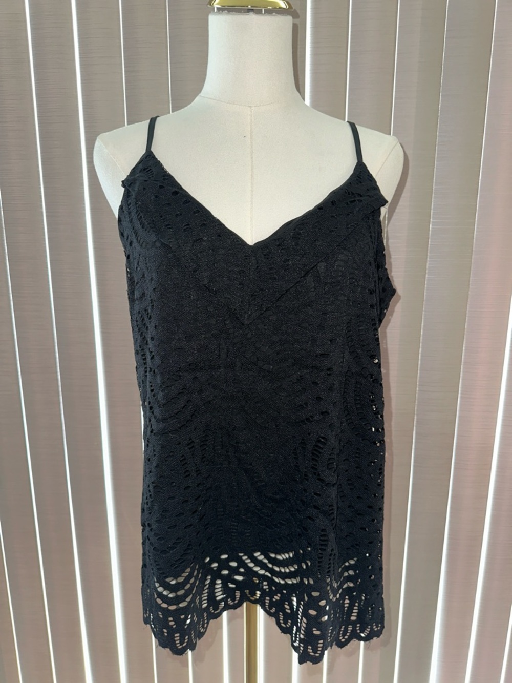 1. State Black Crochet V-Neck Tank Top